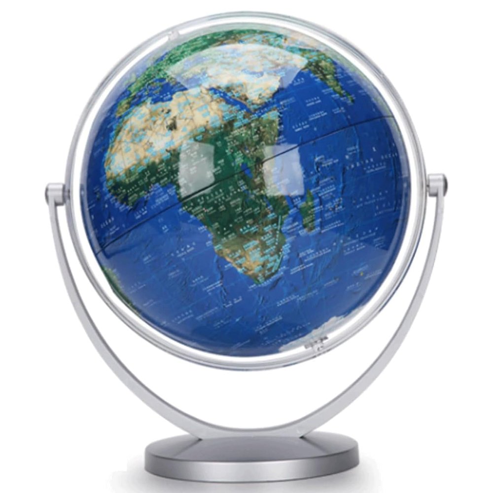 Detailed 720 Rotating Globe, Easy to Read Blue Ocean Geographic Globe, World Globe for Kids Classroom Learning Earth Globe New