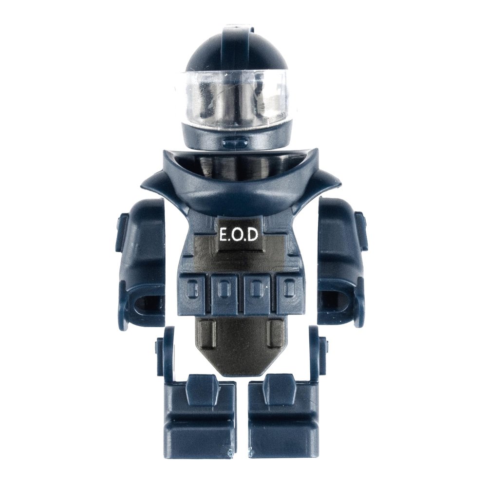 MaozyHomie Toy Soldiers Figures Dark Blue Bomb Disposal Suit Armor E.O.D Suit Toys Military Equipment Custom Minifigure Compatible with Mini Figure of Major Brand, 3 Years Old and up