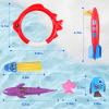 32 Packs Summer Pool Diving Swimming Essentials Water Toys for Kids, Fun Swim Games Sinking Set, Underwater Dive Easter Day Gifts with Storage Bag Include Torpedo Gems Shark Rings Sea Animals view 2
