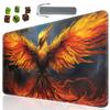 SOTWONSO Board Game for TCG Playmat Table Mats Games Size 60X35 cm Mousepad Compatible for MTG RPG CCG Trading Card Game Play mats with 6 Dice (Playmat 22) Flaming Phenix view 1