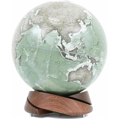 Detailed Handmade Globe, World Globe with Walnut Base, Educational Geographic Globe Chinese and English Bilingual Earth Globe New