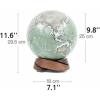 Detailed Handmade Globe, World Globe with Walnut Base, Educational Geographic Globe Chinese and English Bilingual Earth Globe New view 2