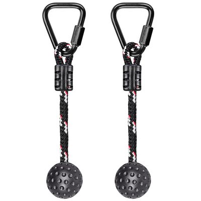2 Pack Ninja Monkey Bars with Grip Ball 250LB Capacity Obstacle Course Bars with Safety Carabiners Trapeze Swing Bar for Slackline Ropes Swing Set Bars for Kids & Teens Ninja Line, Backyard ( Black )