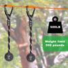 2 Pack Ninja Monkey Bars with Grip Ball 250LB Capacity Obstacle Course Bars with Safety Carabiners Trapeze Swing Bar for Slackline Ropes Swing Set Bars for Kids & Teens Ninja Line, Backyard ( Black ) view 4