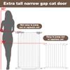 41-Inch Extra Tall Metal Baby Gate for Doorway, 76.8-79.5'' Pet Safe Gate with Expansion Kit, No Drilling Cat Fence Indoor, No Climb Child Door, White view 2