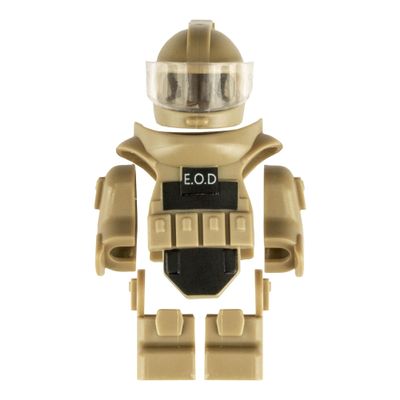 MaozyHomie Toy Soldiers Figures Earthy Yellow Bomb Disposal Suit Armor E.O.D Suit Toys Military Equipment Custom Minifigure Compatible with Major Brand, 3 Years Old and up