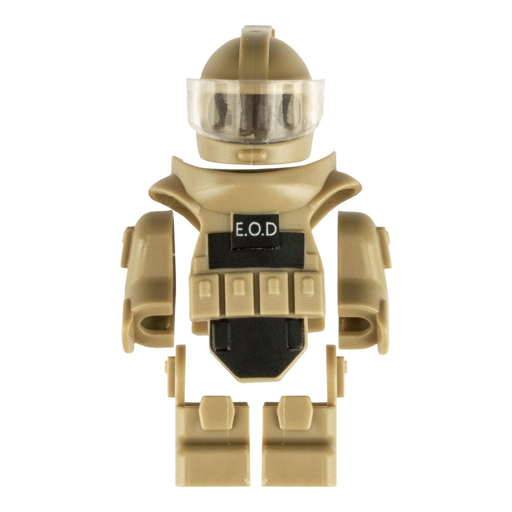 MaozyHomie Toy Soldiers Figures Earthy Yellow Bomb Disposal Suit Armor E.O.D Suit Toys Military Equipment Custom Minifigure Compatible with Major Brand, 3 Years Old and up