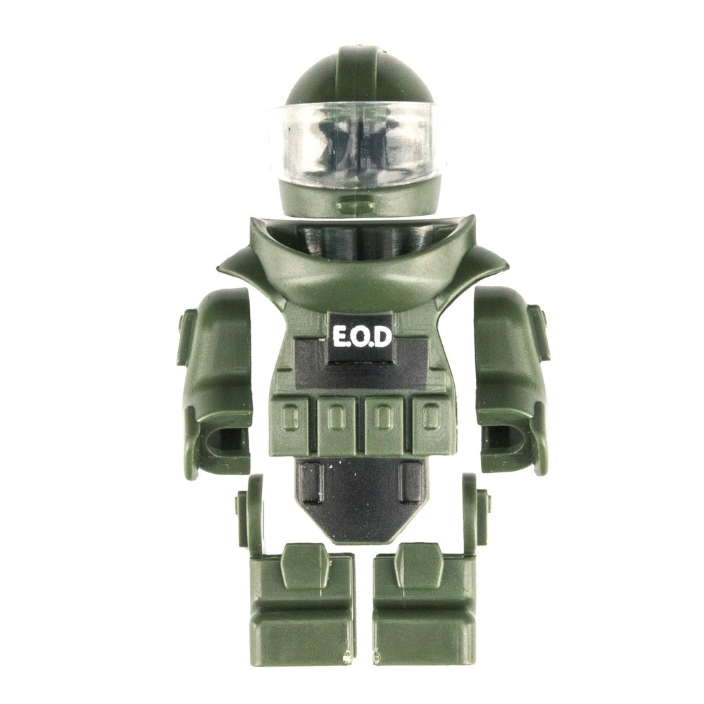 MaozyHomie Toy Soldiers Figures Green Bomb Disposal Suit Armor E.O.D Suit Toys Military Equipment Custom Minifigure Compatible with Mini Figure of Major Brand, 3 Years Old and up
