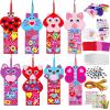 Qyeahkj 32 Sets Valentine's Day Bookmarks Foam Craft Kit for Heart Bookmarks DIY Craft Animal Face Heart Owl Foam Stickers for Home Activity Valentine Gift Party Favor Decorations view 1