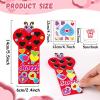 Qyeahkj 32 Sets Valentine's Day Bookmarks Foam Craft Kit for Heart Bookmarks DIY Craft Animal Face Heart Owl Foam Stickers for Home Activity Valentine Gift Party Favor Decorations view 3