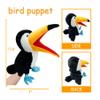okegztoa Puppet Toucan Hand Puppet,13.8" Animal Puppet Toucan Puppets Stuffed Animal Hand Puppets for Kids with Movable Mouth,Puppet Plush Multi-Color Toys Bird Puppet Role Play Teaching(Big Black) view 2