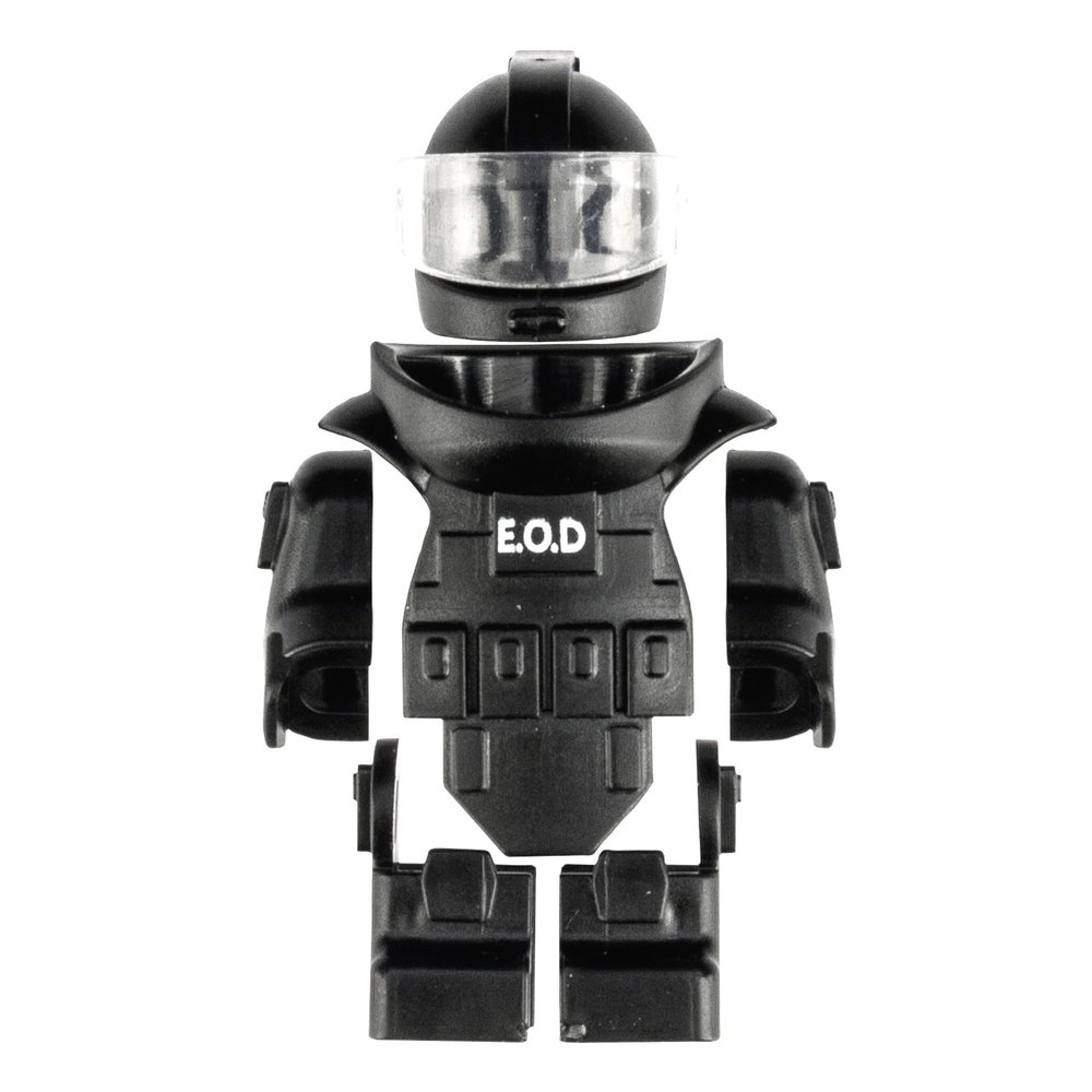 MaozyHomie Toy Soldiers Figures Black Bomb Disposal Suit Armor E.O.D Suit Toys Military Equipment Custom Minifigure Compatible with Mini Figure of Major Brand, 3 Years Old and up