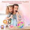 MEGUO Karoke Machine with 2 Wireless Mics,Portable Karaoke Microphone Toys with Colorful Lights and Magic Voices for Camping Party, Birthday Gift for Boys Girls Teenages Adults view 3