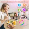 MEGUO Karoke Machine with 2 Wireless Mics,Portable Karaoke Microphone Toys with Colorful Lights and Magic Voices for Camping Party, Birthday Gift for Boys Girls Teenages Adults view 4