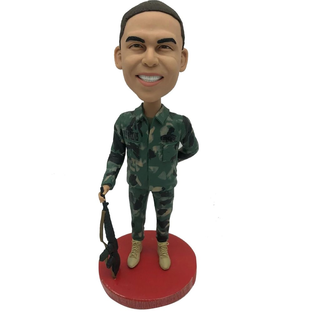 Custom Bobble-Heads Figurine Customized Doll, Custom Bobble Head Marine, Bobble Head Figures Handmade Personalized Sculpture Gift for Marine