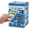 Adevena Electronic Piggy Bank, Mini ATM Password Money Bank Cash Coins Saving Box for Kids, Cartoon Safe Bank Box Perfect Toy Gifts for Boys Girls (Camouflage Blue) view 1
