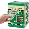 Adevena Electronic Piggy Bank, Mini ATM Password Money Bank Cash Coins Saving Box for Kids, Cartoon Safe Bank Box Perfect Toy Gifts for Boys Girls (Camouflage Green) view 1