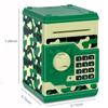 Adevena Electronic Piggy Bank, Mini ATM Password Money Bank Cash Coins Saving Box for Kids, Cartoon Safe Bank Box Perfect Toy Gifts for Boys Girls (Camouflage Green) view 3