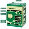 Adevena Electronic Piggy Bank, Mini ATM Password Money Bank Cash Coins Saving Box for Kids, Cartoon Safe Bank Box Perfect Toy Gifts for Boys Girls (Camouflage Green) view 4