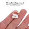 Abaodam 3Pcs Miniature Handbag Doll House Bags Decorate Doll Handbag Miniature Bag Model Mini Packet Chain Wallet Purse Spacer Charm Jewelry DIY Crafts Charm Tiny Purse view 4