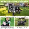 Badovinci Stroller Wagon for 2 Kids, Foldable Push-Pull Rod Wagon Featuring 2 High Seats with 5-Point Harnesses and Adjustable Canopy, Perfect for Garden, Camping, Grocery Cart view 2
