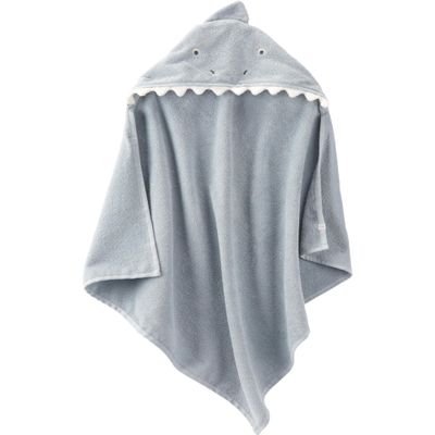 Little Planet by Carter's Unisex-Baby Organic Cotton Towel, Shark/Galaxy Grey, OSZ