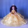 18 Quinceaera Last Doll with Umbrella Dress Stand  ltima Mueca Mis Quince Aos Keepsake, Traditional Hispanic Mis 15 Doll, Ceremony & Table Centerpiece, Full Accessory KB18724-6B (Gold) view 1