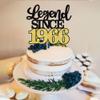 1 PCS Legend Since 1965 Cake Topper Black Gold Glitter Sixty Happy 60th Birthday Cake Pick Cheers to 60 Years Cake Decoration for 60th Birthday Wedding Anniversary Party Decorations Supplies view 4