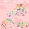 EDOSTORY 5 in 1 Pikler Triangle Set, Indoor Playground and Gym for Kids, Foldable Wooden Montessori Climbing Set Triangle Ladder Set with Slide and Climbing Ramp, Gift for Boys Girls(Rainbow) view 3