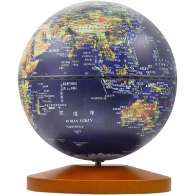 Detailed Built in LED Globe, Touch Music Globe, Easy-Read High Clear Map World Globe, Geographic Earth Globe with Wooden Stand New