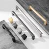 NALsa Pulls Cupboard Pearl Gold Brass Cabinet Door Handles Gray Zinc Alloy Drawer Knobs Kitchen Furniture Hardware 1Pcs (Color : B-Gray 128mm) view 1