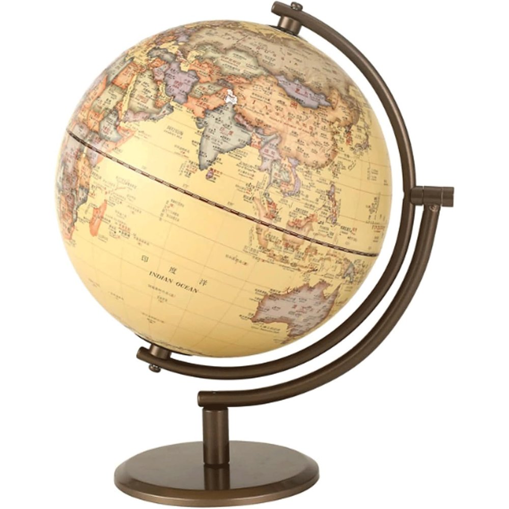 Detailed Built in LED Globe, Earth Globe with Metal Stand, 720 Swivels Geographic Globe, World Globe for School/Home/Office New