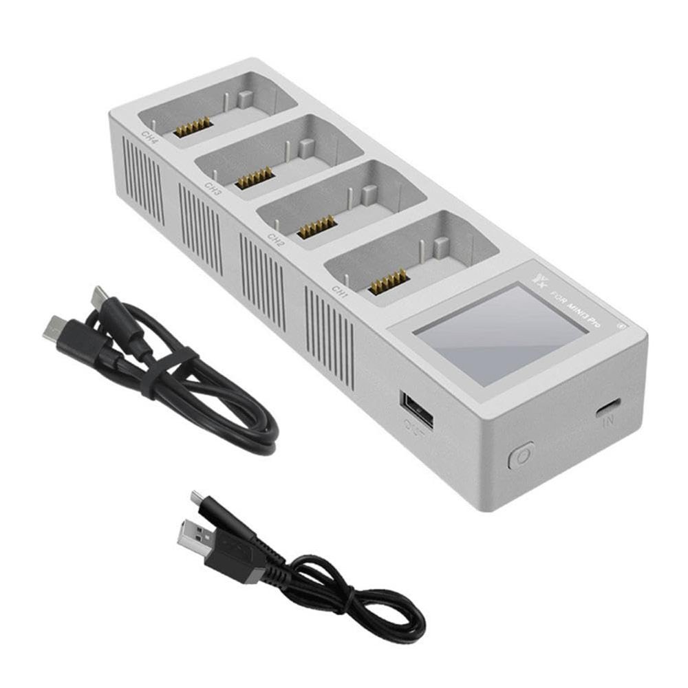 5V 3A Charging Hub, 4 Slots Intelligent Flight Batteries Charging Hub with LED Display for DJI Mavic Mini 3 Pro Drone