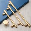 NALsa Golden Cupboard Handle Brushed Kitchen Cabinet Door Black Knob Furniture Drawer Pull Hardware Pulls T Bar Handle 1Pcs (Color : Gold 192mm) view 4