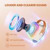 Speaker Machine for Kids& Adults,Mini Portable Blue-Tooth Karaoke Speaker with 2 Wireless Microphones and Dynamic Lights,Home KTV,Outdoor,Travel (Off White) view 2