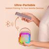 Speaker Machine for Kids& Adults,Mini Portable Blue-Tooth Karaoke Speaker with 2 Wireless Microphones and Dynamic Lights,Home KTV,Outdoor,Travel (Off White) view 3