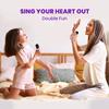 Speaker Machine for Kids& Adults,Mini Portable Blue-Tooth Karaoke Speaker with 2 Wireless Microphones and Dynamic Lights,Home KTV,Outdoor,Travel (Purple) view 4