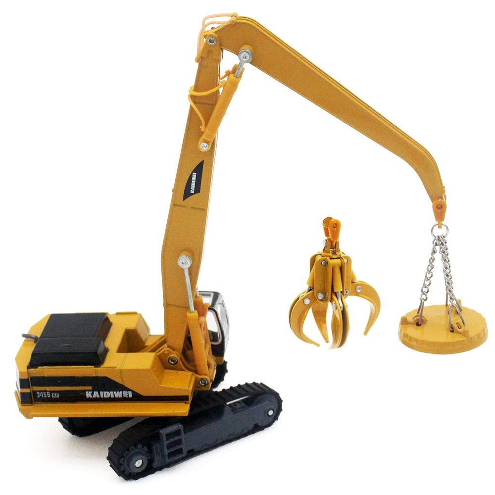 Tipmant Alloy Die-cast Vehicle Model Toy Material Handling Diecast Crane Engineering Truck Metal Durable Kids Birthday Gift Scale1:87