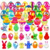24 Pack Prefilled Easter Eggs with Squishy Toys Inside Bright Colorful Easter Eggs with Fidget Toys Great for Kids Girls Boys Easter Basket Stuffers Eggs Fillers Party Favors Gifts view 1
