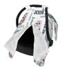 Personalized Baby Car Seat Cover Winter Custom Minky Carseat Cover Boy Girls with Name Owl Carseat Canopy Customized Car Seat Canopy Infant Carrier Covers Nursing Cover Toddler Blanket view 2