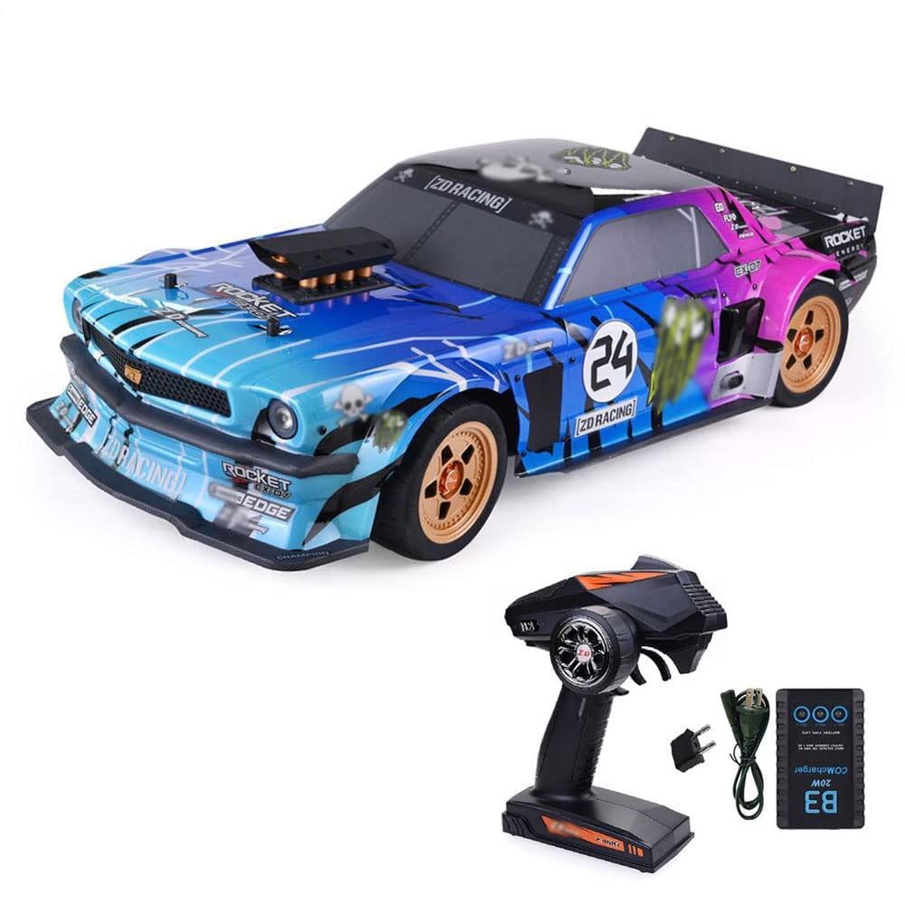 QIYHBVR 1:7 4X4 RTR Brushless Fast RC Cars for Adults, Max 130Km/h Hobby Electric Off-Road Jumping RC Trucks, RC Monster Trucks 4282 2000KV Brushless Cooling Motor Remote Control Car