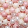 TRENDPLAYBall Pit Balls Star and Heart Shapes for Toddlers - 100 Count Plastic Balls for Ball Pit Fun and Play, Pink+ Beige+ Pearl White view 1