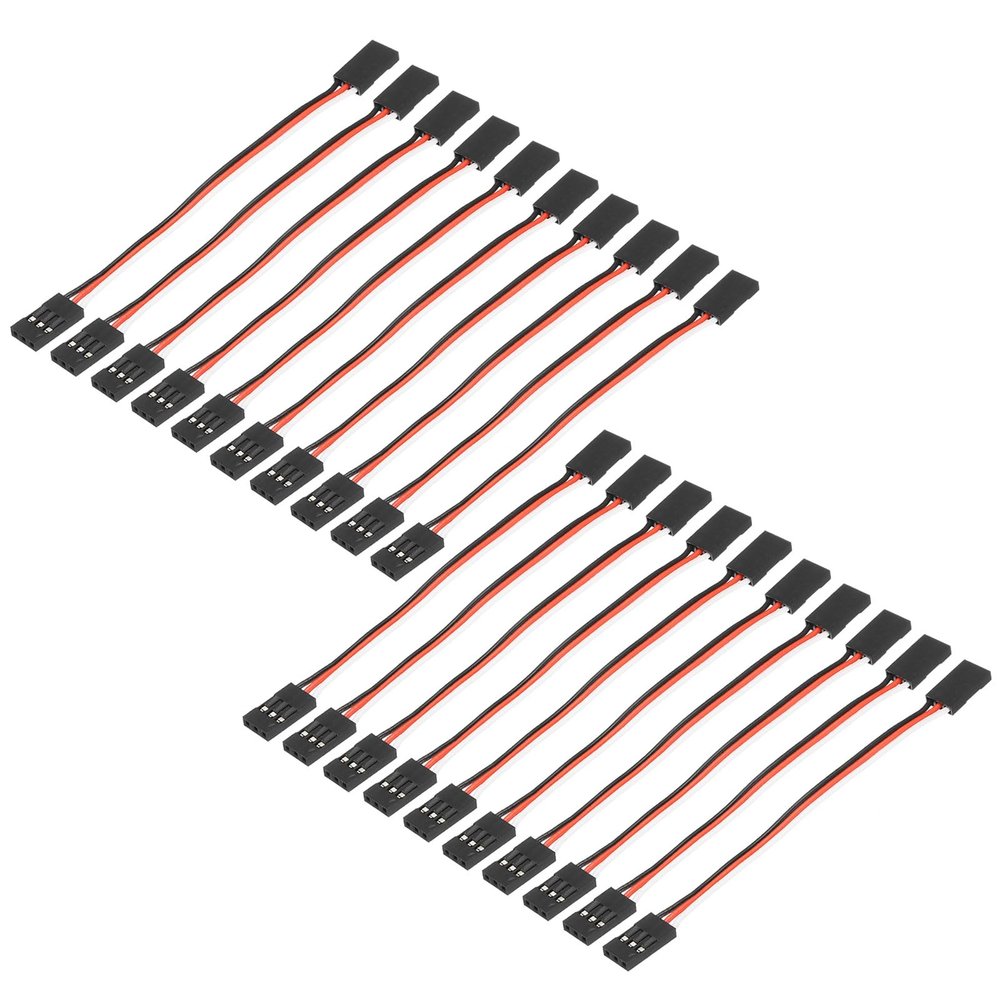 MECCANIXITY 10pcs 3-Pin Servo Extension Cable Cord Connector Lead Wire Male to Male 3.94inch 26AWG 30-Cores Servo Receiver Wire for RC Model Aircraft