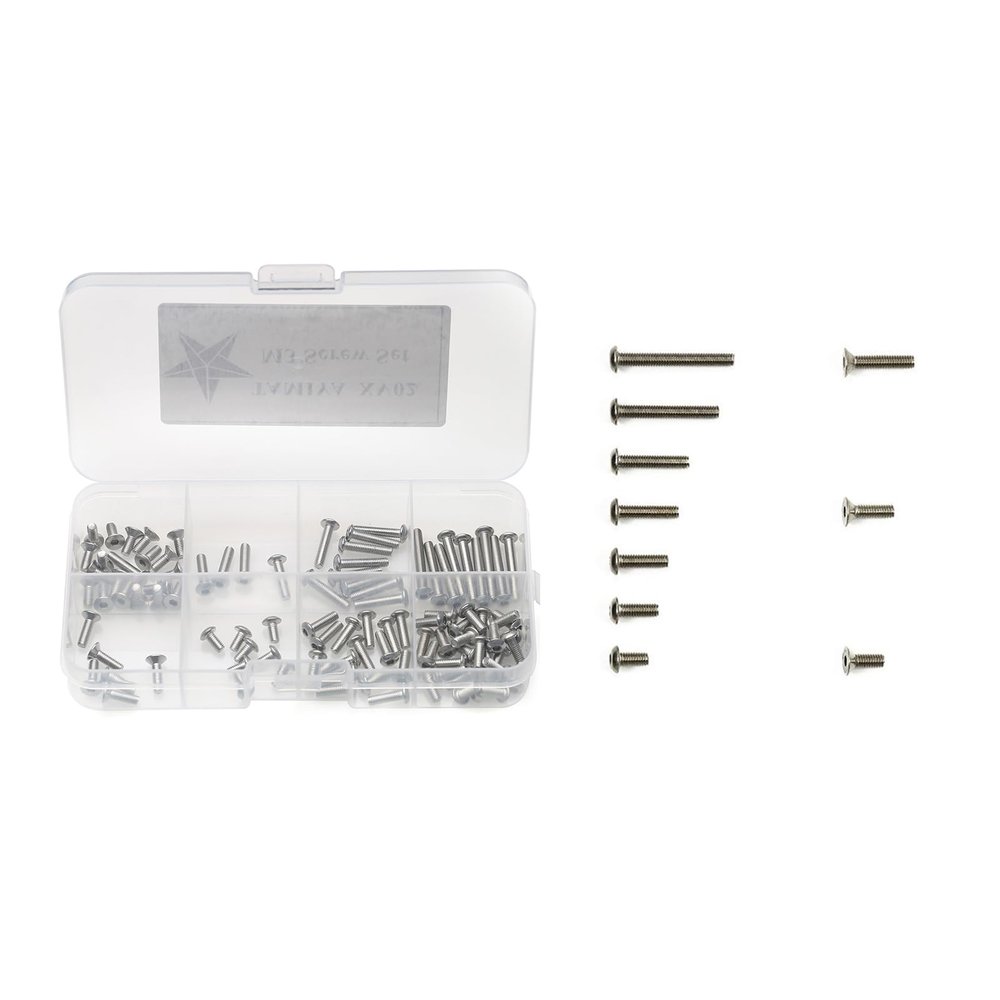 1/10 RC Car Hardware Hexagon Socket Head Cap Screw Kit DIY Set for Tamiya XV-02 1/10 RC Car, 101PCS