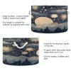 Bulletgxll Round Storage Basket 13.9x20 Inch Stars and Moon Collapsible Cotton Rope Organizing Basket Laundry Basket for Blankets Toys Clothes Book view 3