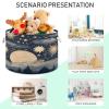 Bulletgxll Round Storage Basket 13.9x20 Inch Stars and Moon Collapsible Cotton Rope Organizing Basket Laundry Basket for Blankets Toys Clothes Book view 4