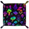 Mushrooms Dice Tray Dice Holder PU Leather Portable Folding Dice Rolling Tray Dice Mat Dice Storage Accessories Decorative Desk Organizer Gift for RPG, DND Game Players view 2