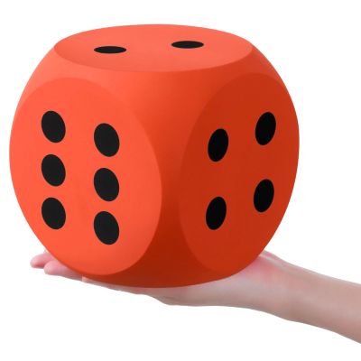 Shappy 6 Inches Foam Dice Fun Filled Large Educational Toy Kawaii Giant Dice Decorative Eva Foam Jumbo Cube Big Square Building Blocks for Game Nights Learning Sessions(Orange,1 Pc)