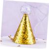 8 Pieces Glitter Birthday Party Cone Hats for Kids and Adults,Golden Paper Crown Hat Star Headwear Games Accessories for Tiny Birthday Party Supplies,4.52x2.95 Inches view 3