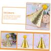 8 Pieces Glitter Birthday Party Cone Hats for Kids and Adults,Golden Paper Crown Hat Star Headwear Games Accessories for Tiny Birthday Party Supplies,4.52x2.95 Inches view 4